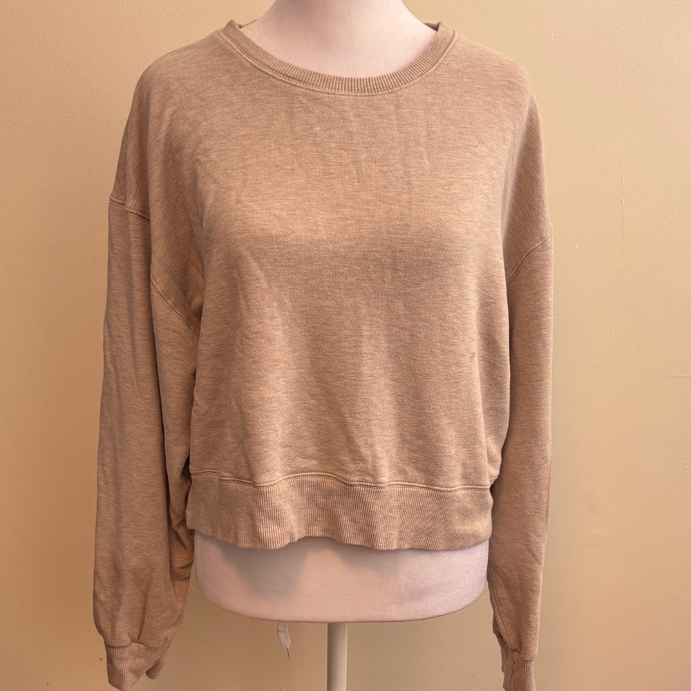 Yogalicious Beige Crewneck Sweatshirt